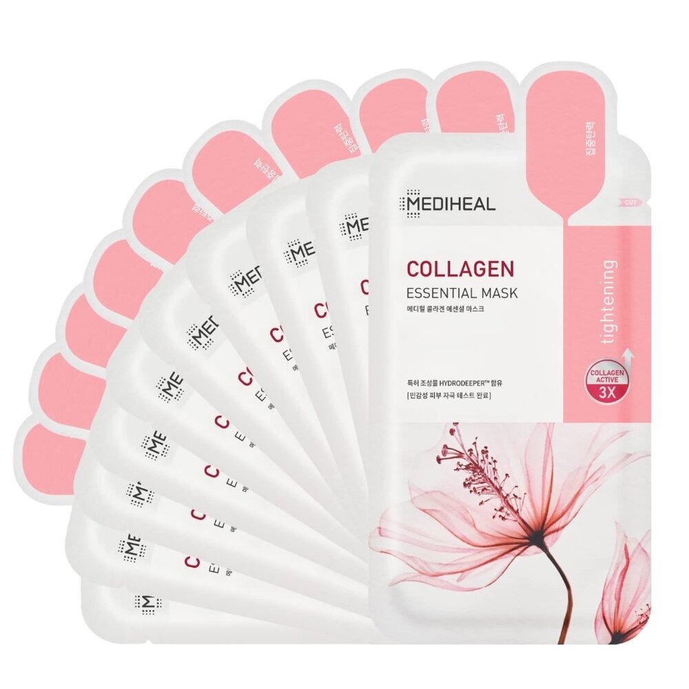 Official Best Korean Sheet Mask - Collagen Essential Face Mask 10 Sheets Lifting